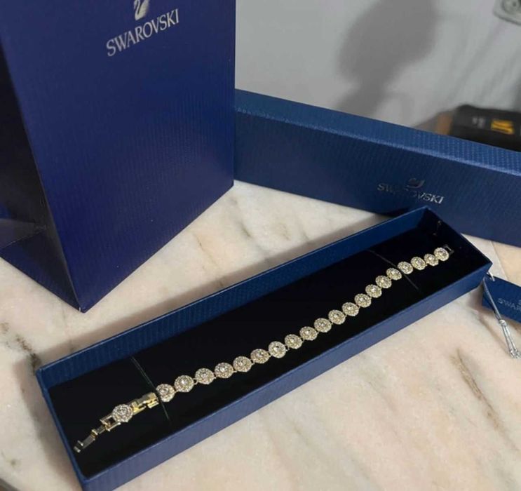 Bratara Swarovski Model Angelic Tennis Gold//Premium