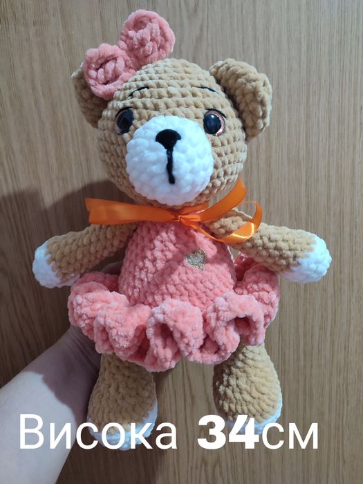 Плюшено мече, плетена играчка мече, плетени играчки