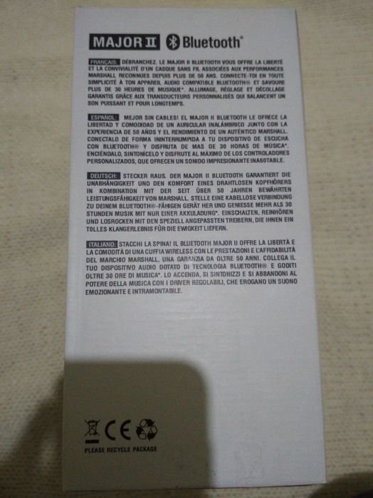 Наушники Marshall Major 2 Bluetooth Black