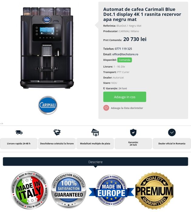 Carimali BlueDot aparat de cafea profesional