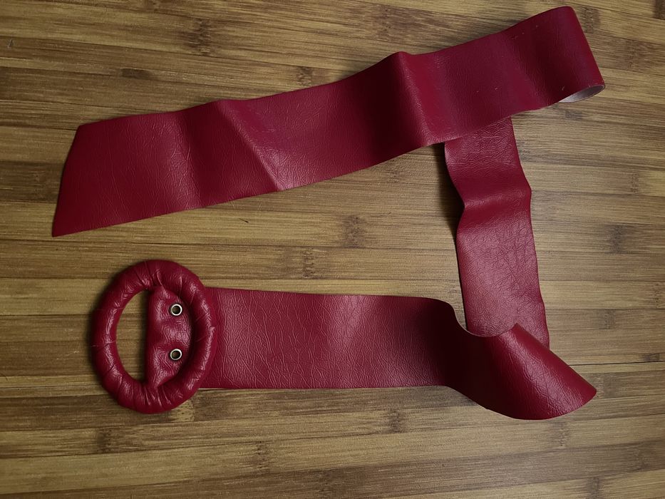 Curea roșie lata stil Cartier leather belt noua