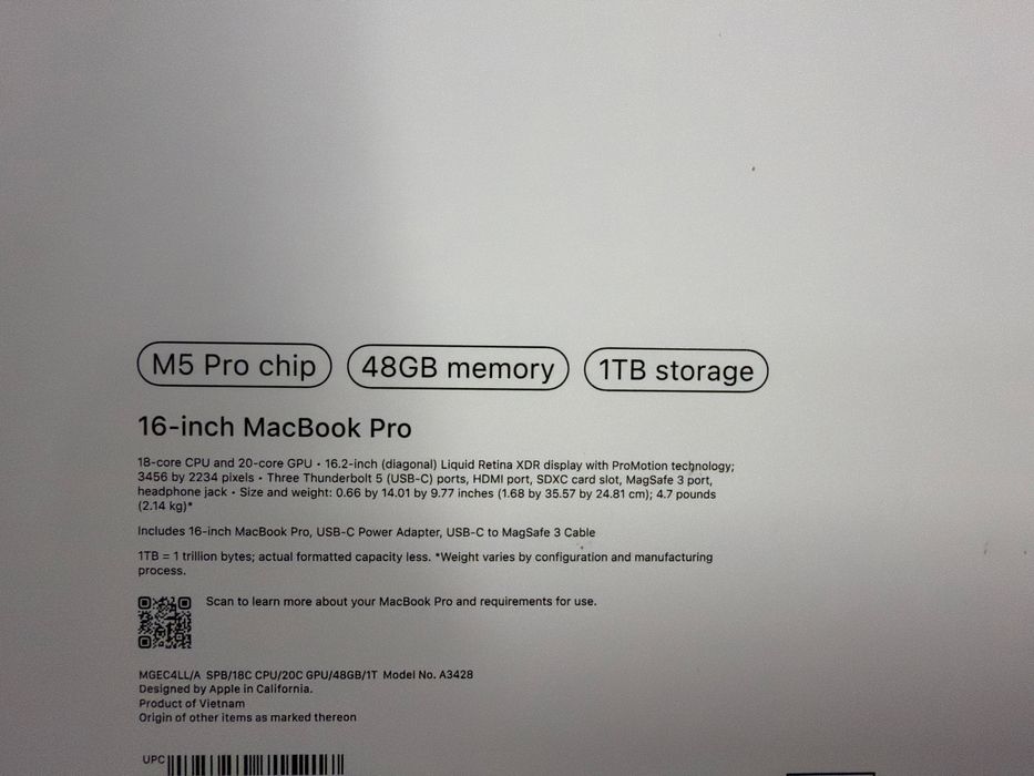 Apple, MacBook 16 M5 Pro 48/1TB