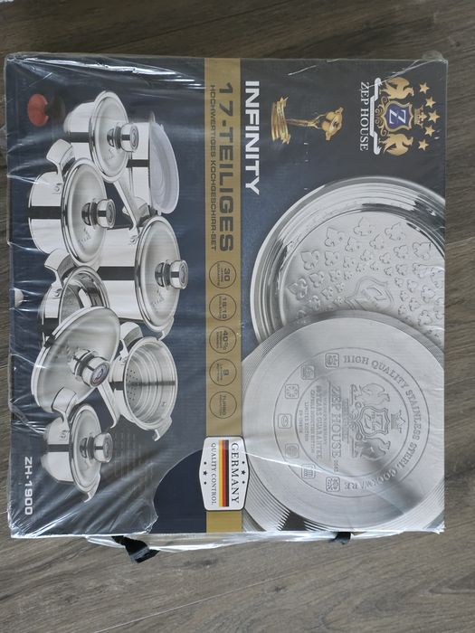 Set vase inox Zep House Infinity NH-1900, 17 piese, inducție, nou sigilat