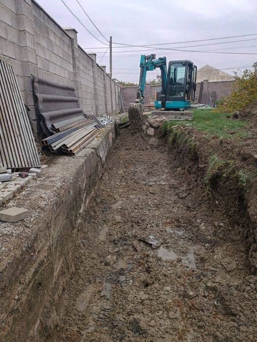 Экскаватор мини Тараз водопровод канализация