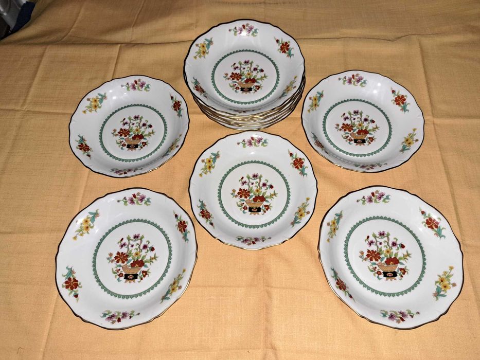 set de masa serviciu farfurii portelan Sologne 12 persoane