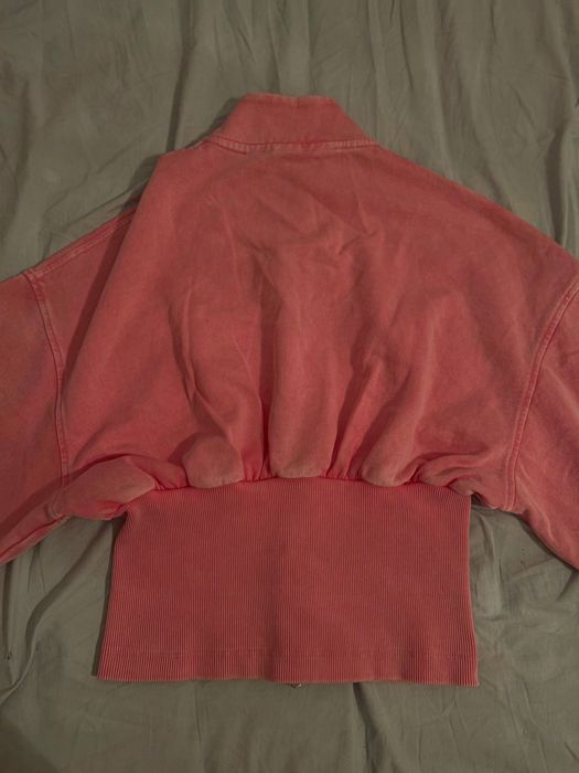 Bershka washed effect розов суичър с цип