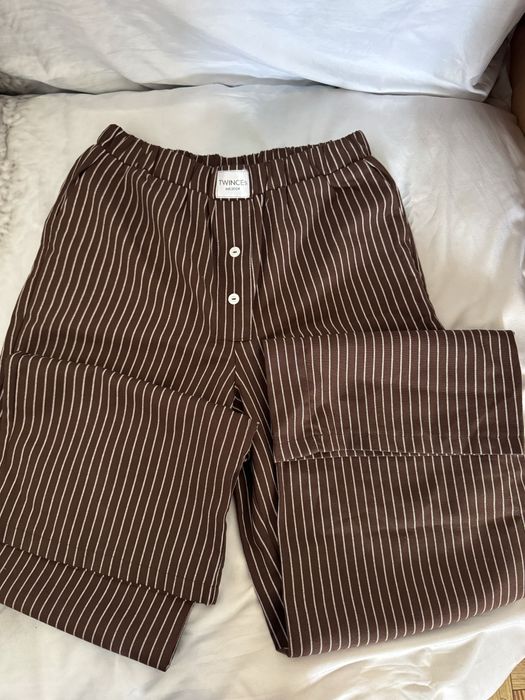Штаны шоколадные в полоску