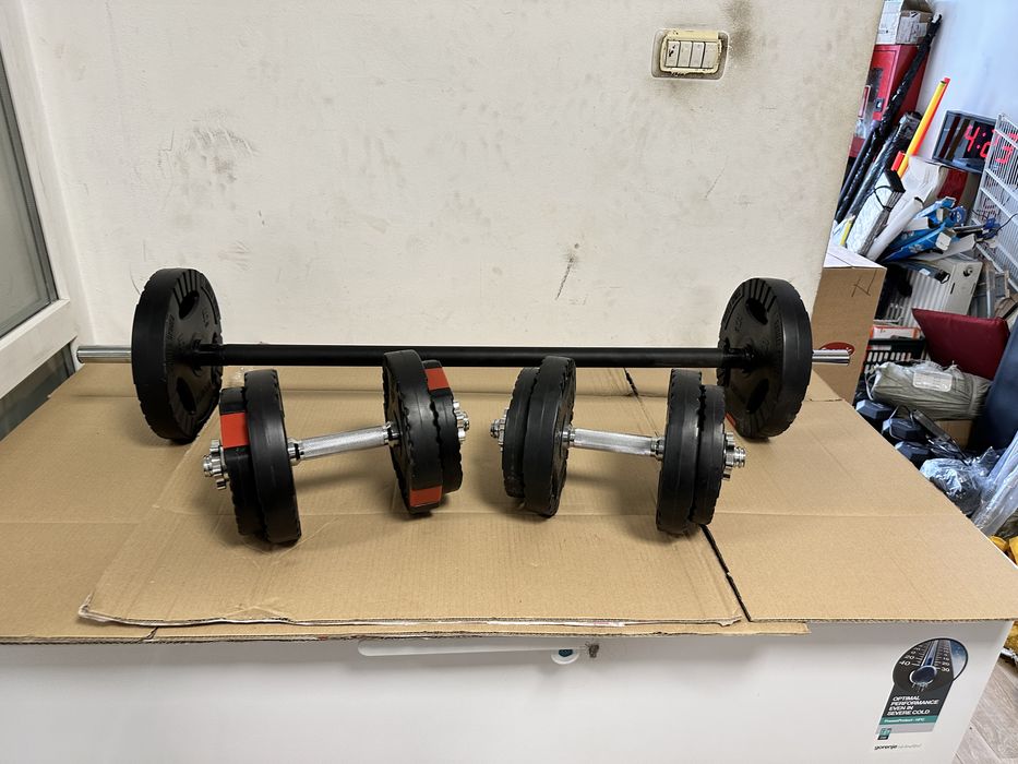 Pachet sala, gantere+haltera reglabile greutate 32 kg