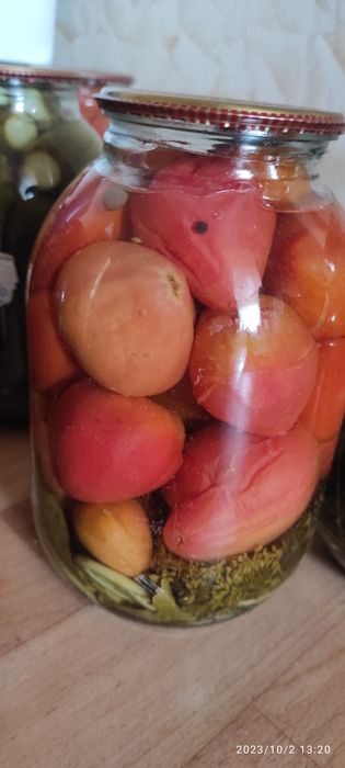 Домашние  помидоры  консервированные