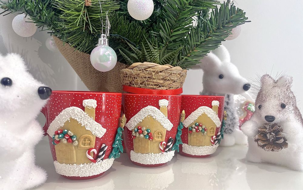 Коледна чаша с полимерна глина