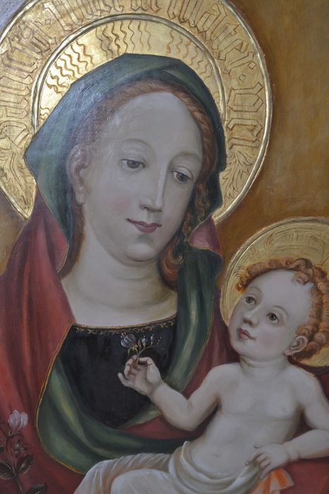 tablou religios Maica domnului cu Pruncul Iisus pictura 100-80 cm