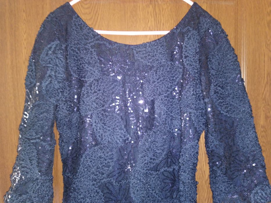 Официална рокля с пайети в тъмно син цвят от Junona