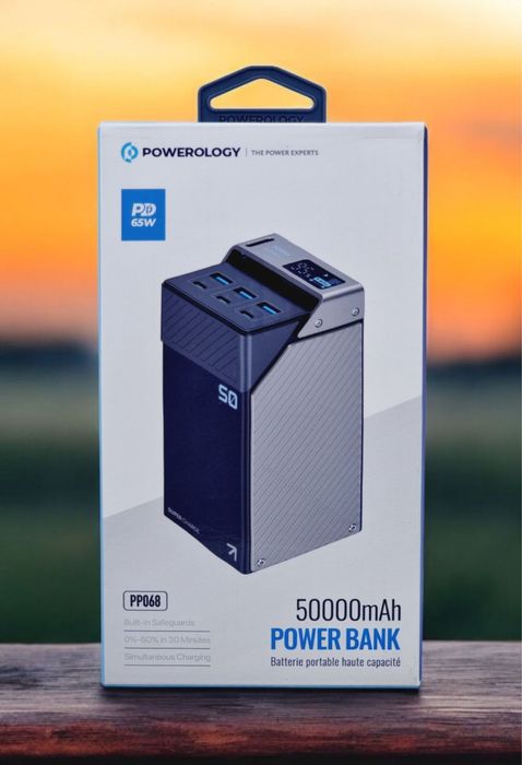 Power bank 50000mah внешний аккумялтор powerlogy 65w 3usb 3usb