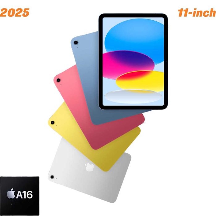 НОВ! Apple iPad (A16) 11" 2025 256GB Wifi Blue/ Silver/ Pink/ Yellow