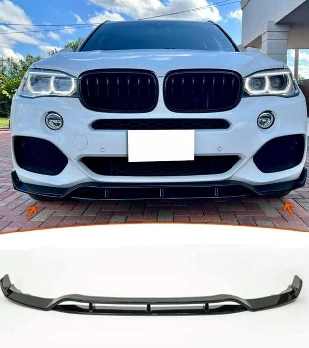 Преден лип спойлер за бмв х5 ф15 м пакет / bmw x5 f15 lip spoiler M / добавка за предна броня / нож