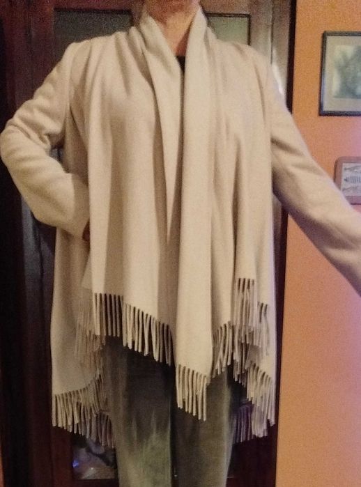 Палто/манто ZARA – бледо млечно бежово, L