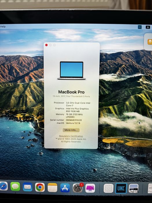 MacBook 13inch Touchbar 2017