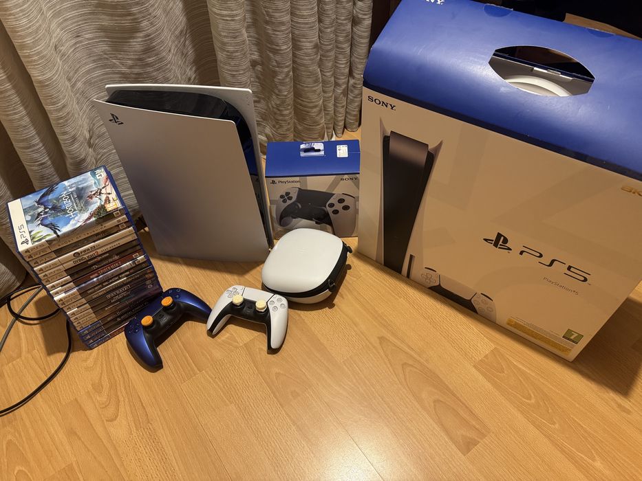 PlayStation 5 + 3 контролера (DualSense Edge) + 19 игри | ТОП КОМПЛЕКТ