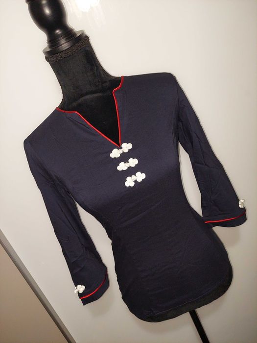 Camasa Fofy office bleumarin cu brandenburg TRANSPORT GRATUIT