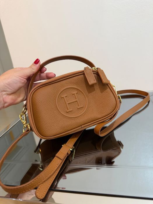 Geantă tip crossbody, model elegant, nuanță maro coniac