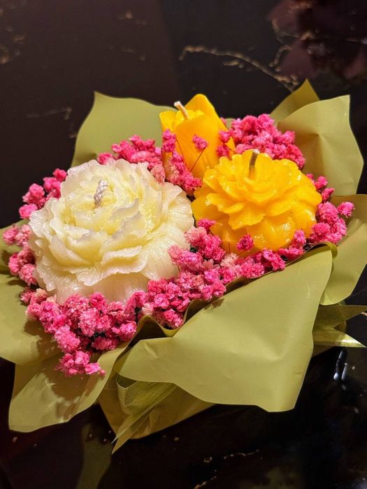 Букет от соеви свещи