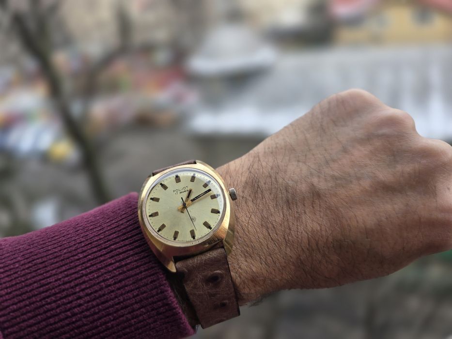 Vand Ceas mecanic pentru barbati Poljot 2614, cadran auriu