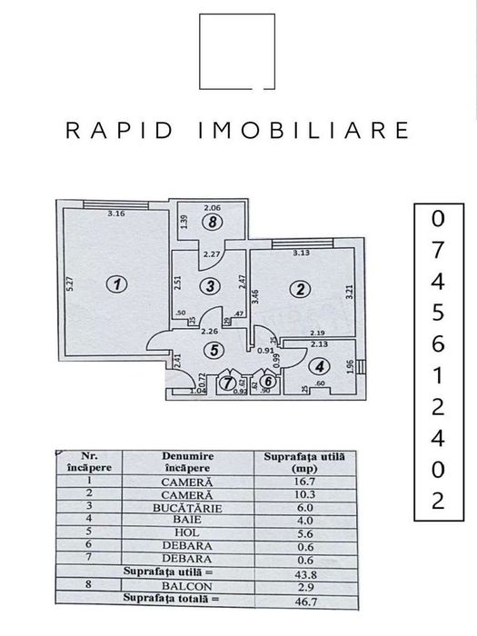 Ap. 2 Camere - Siderurgistilor Vest/Profi - Etaj 2