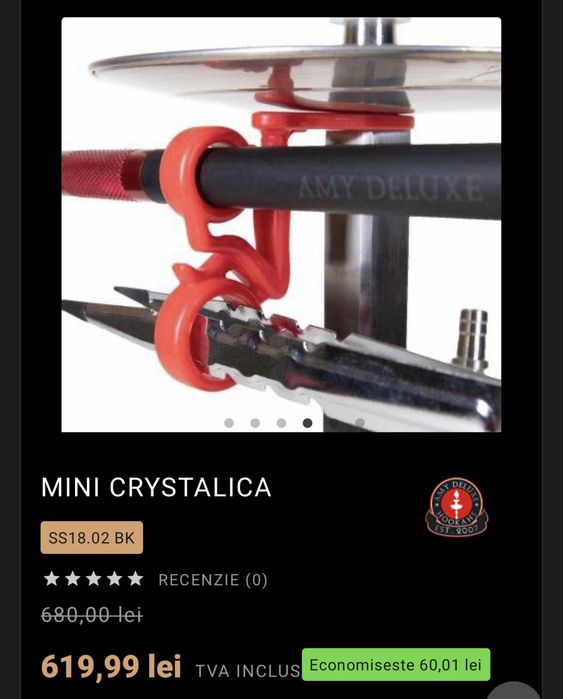 Narghilea mini amy deluxe crystalica