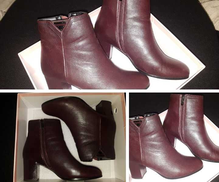 Vand Botine Epica Culoare Bordeaux Elegante din Piele
