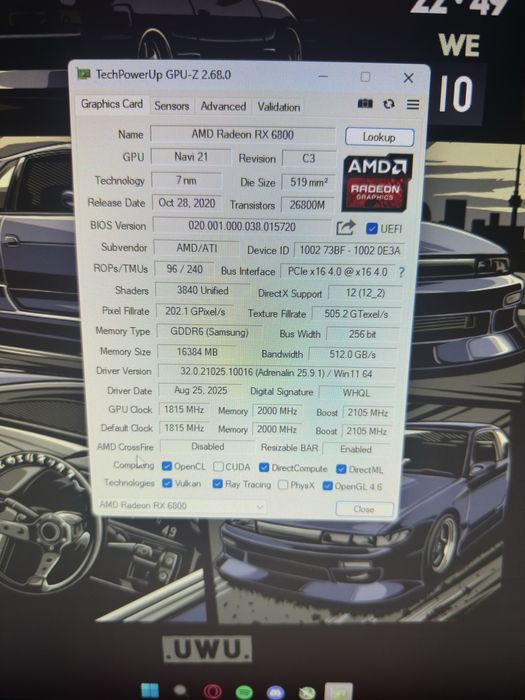 Видеокарта Amd Rx6800 16GB reference edition