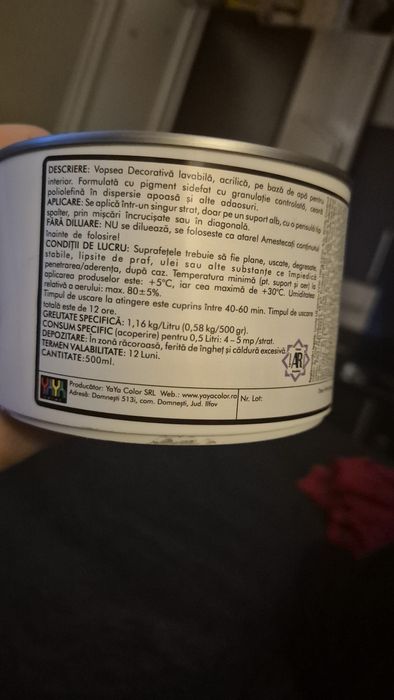 Vand vopsea decorativa argintie