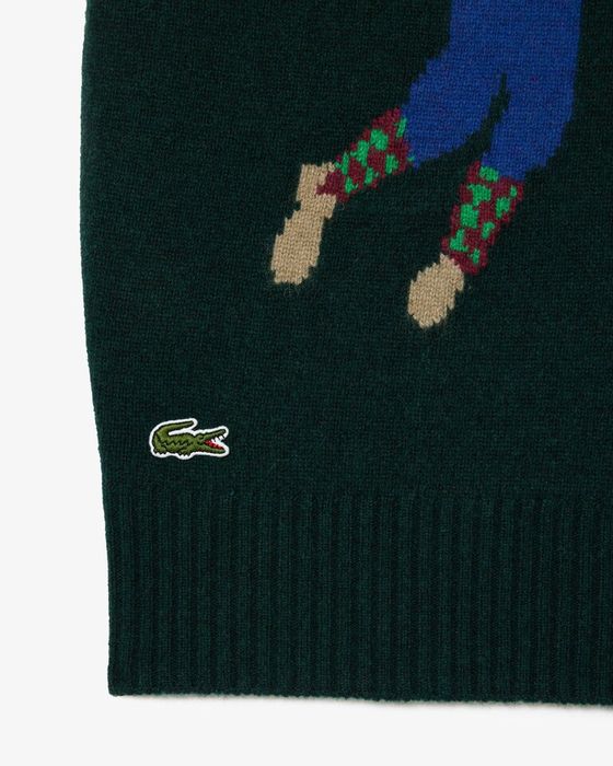 Lacoste Sweater Wool Pullover оригинален вълнен пуловер 2XL топъл елек