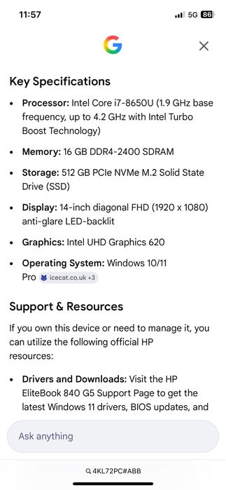 Лаптоп HP 840 G5