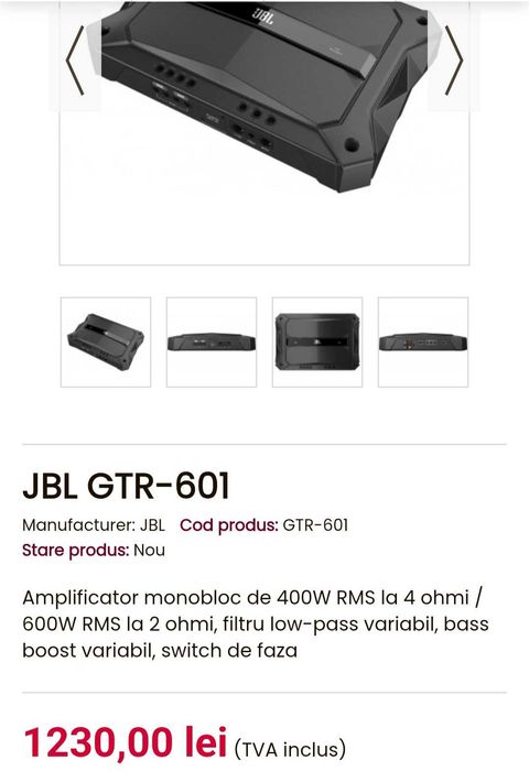 Statie audio auto, Amplificator auto, Subwoofer
