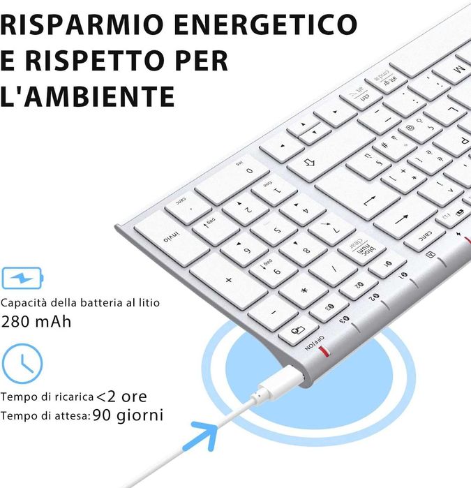 Tastatura Bluetooth Multi-Device iClever - Reincarcabila - Slim - Noua