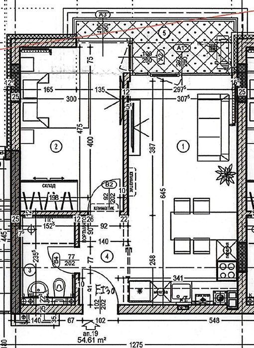 Двустаен апартамент в ж.к. Манастирски ливади - изток