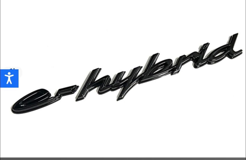 Черна емблема Порше Porsche е-хибрид надпис оригинал