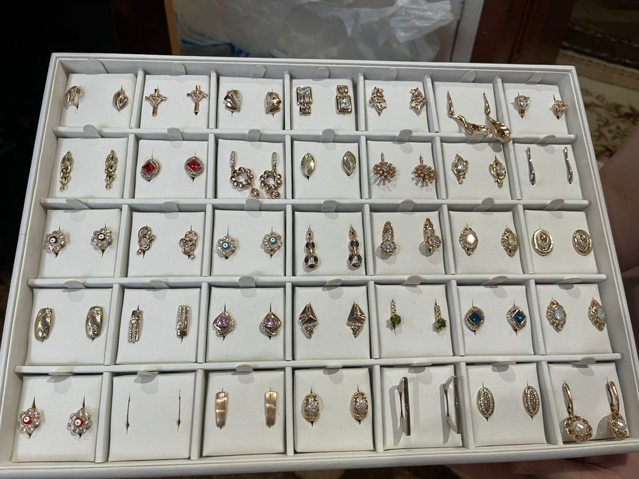 Серьги, кольца  медметалл.