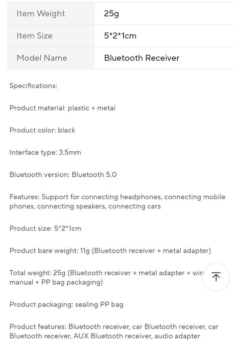 2 в 1 Wireless Bluetooth 5.0 приемник адаптер 3,5мм жак