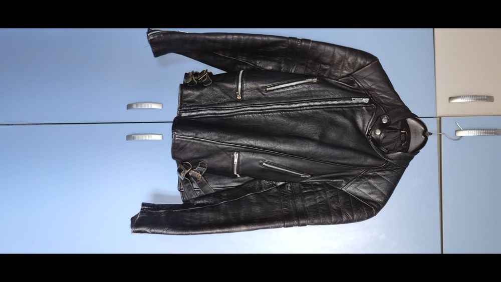 Geaca piele moto vintage YKK