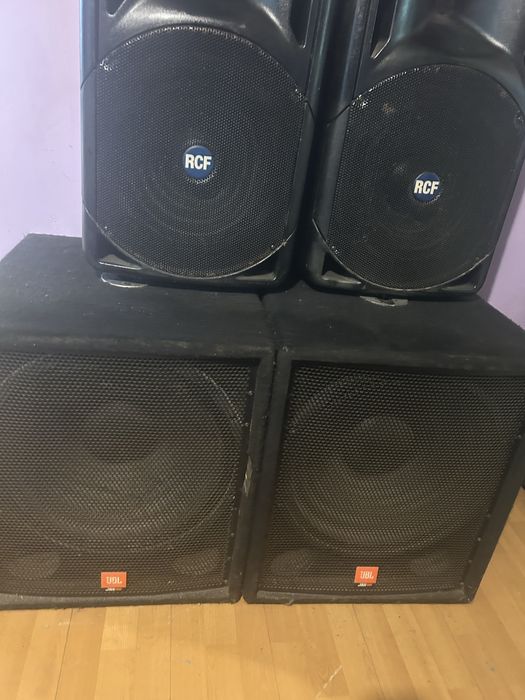 boxe active rcf art 312 basi pasivi jbl de 18 si stabilizator de 5000w
