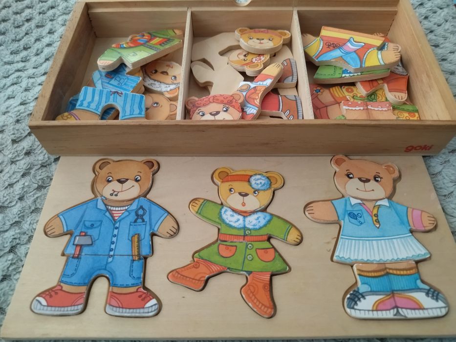 Дървени пъзели  мечета GOKI+ VIGA