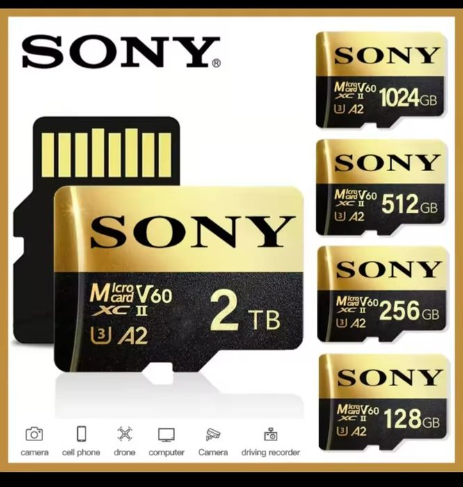 Card Memorie 1024GB, SONY GOLD, 4K, plus cititor Card MicroSD