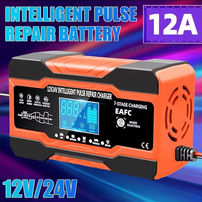 Интелигентно зарядно за акумулатор 12V / 24V – LCD дисплей