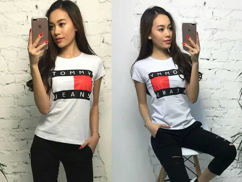 Дамски тениски Tommy Jeans принт Ралични цветове