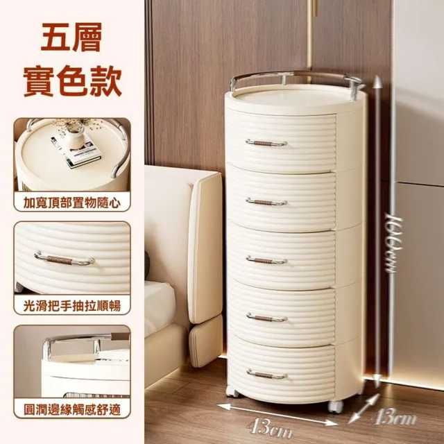 круглый прикроватный комод или тумбу с выдвижными ящиками