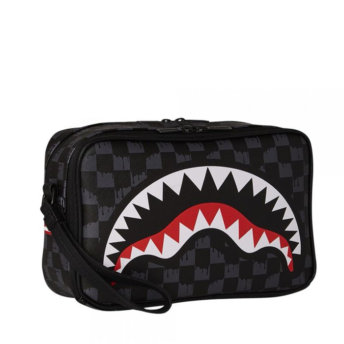 Sprayground Drip Check Shark Toiletry Brick Bag