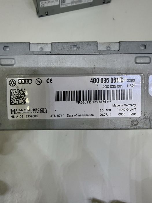 Оригинално радио Audi MMI 3G Harman Becker 4G1035053G 4G1035053D 4G0035061C 4G0035082C 4F0035061D