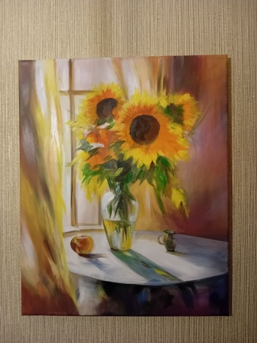 Картина " сирень"20х40 масло,  платно