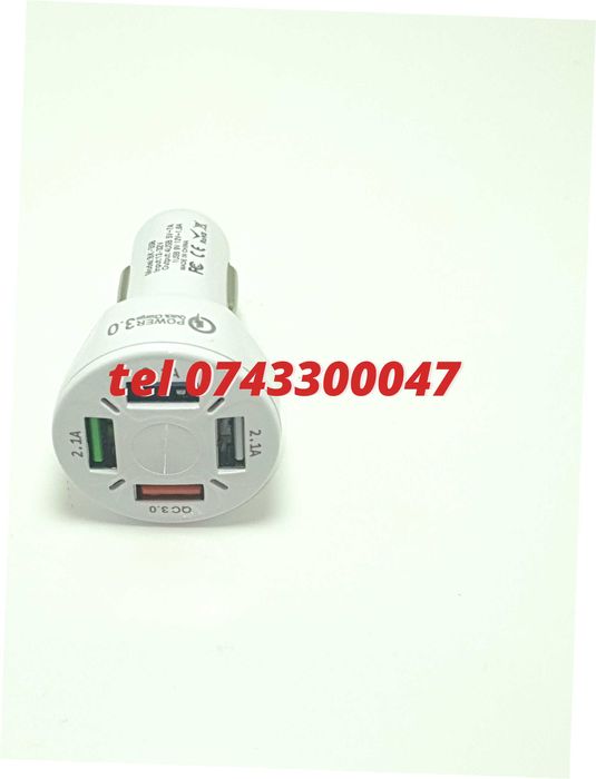 Incarcator Masina Auto 4 Porturi Bricheta Usb Qc Incarcare Rapida